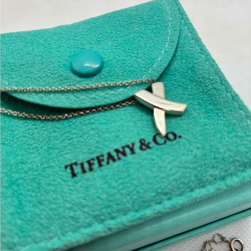 Tiffany & Co. Silver Kiss “X” Necklace - 16 in chain